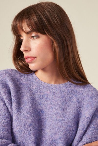 Pull éco-responsable violet femme