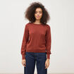 Pull manches longues marron cognac femme