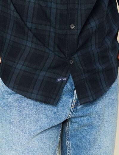 Chemise manches longues bleu marine homme