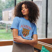 T-shirt droit col rond manches courtes bleu clair femme