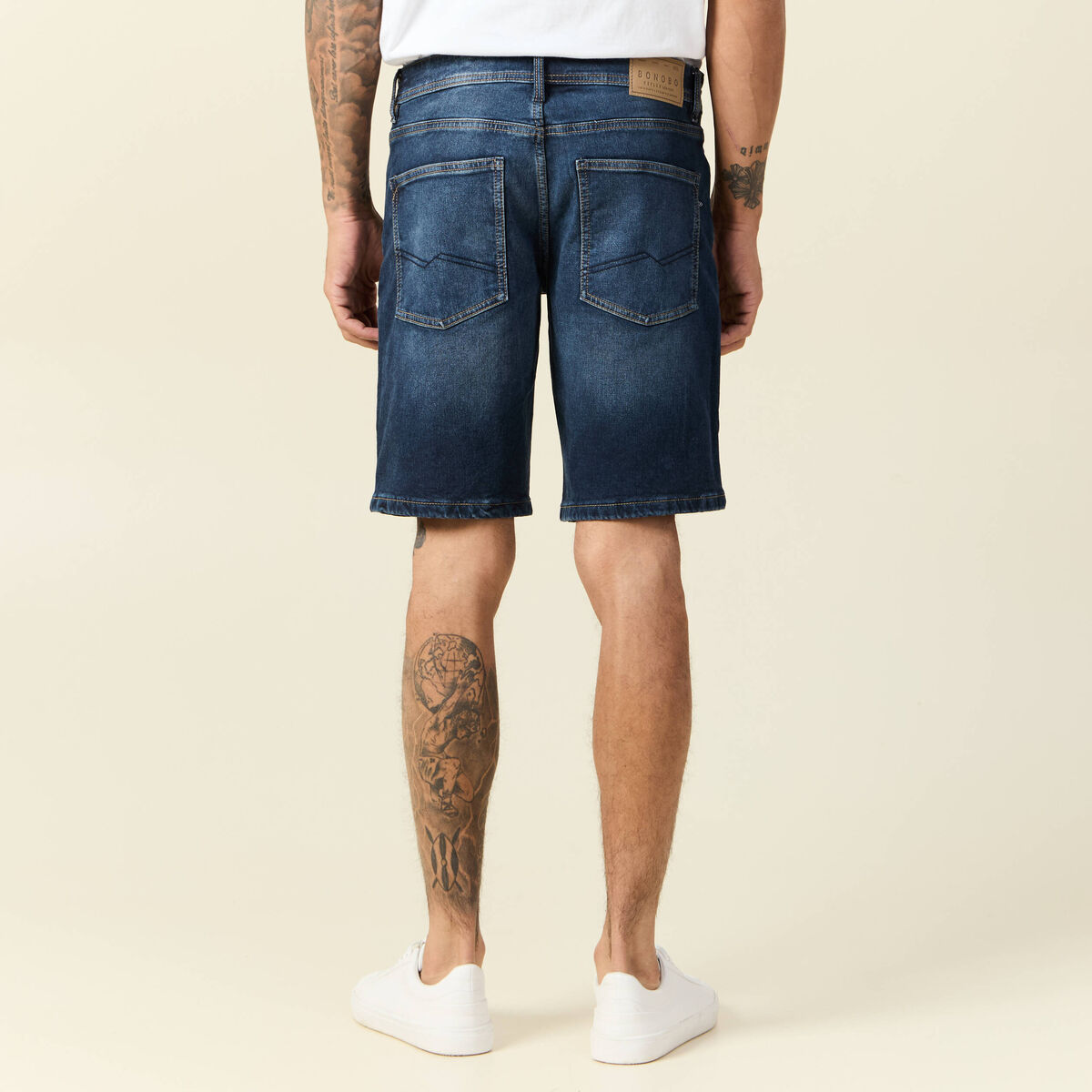 Bermuda confort ultra stretch denim brut homme