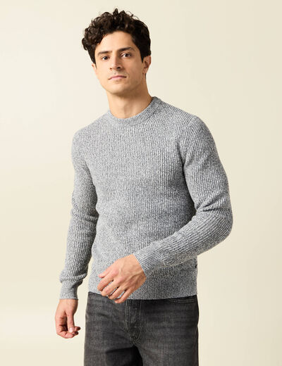 Pull manches longues gris homme
