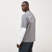 T-shirt droit manches longues col rond gris homme