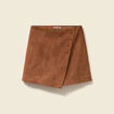 Jupe-short taille haute camel femme