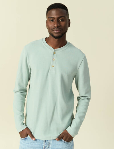 T-shirt manches longues vert pastel homme