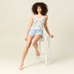 Short mom éco-responsable denim snow bleu femme