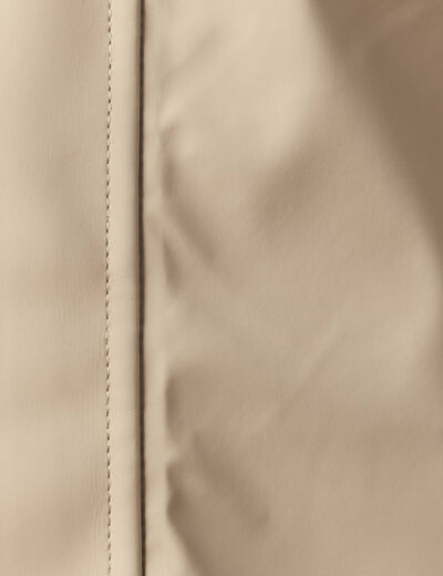 Parka longue droite &agrave; capuche taupe homme
