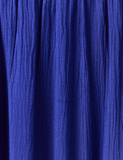 Robe évasée poitrine crochet bleu violet femme