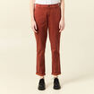 Pantalon chino cigarette rouge foncé femme