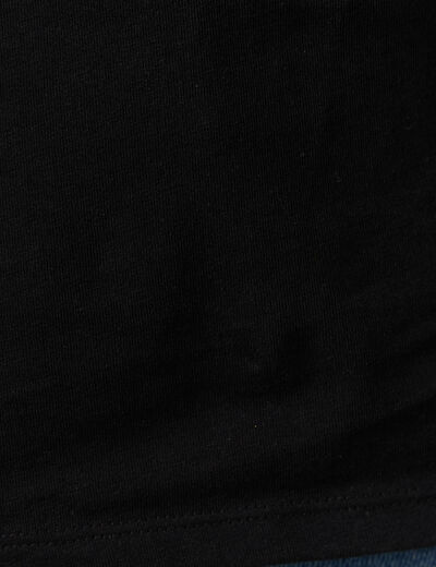 T-shirt cintr&eacute; col rond manches courtes noir femme