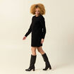 Robe pull fin manches longues noir femme