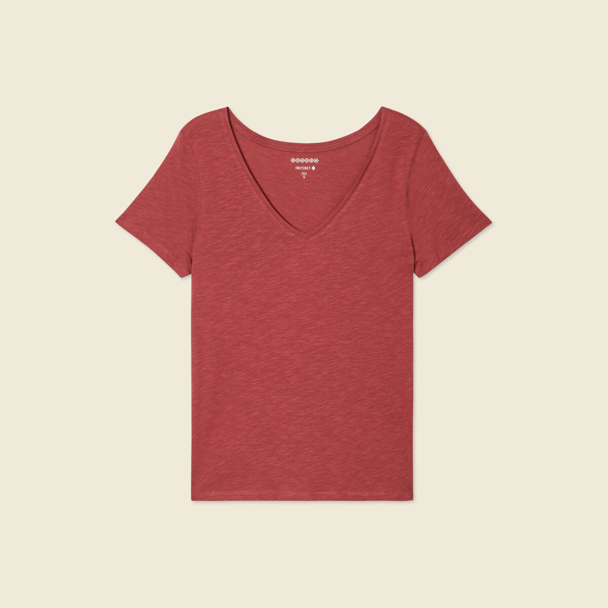 T-shirt manches courtes rouge foncé femme
