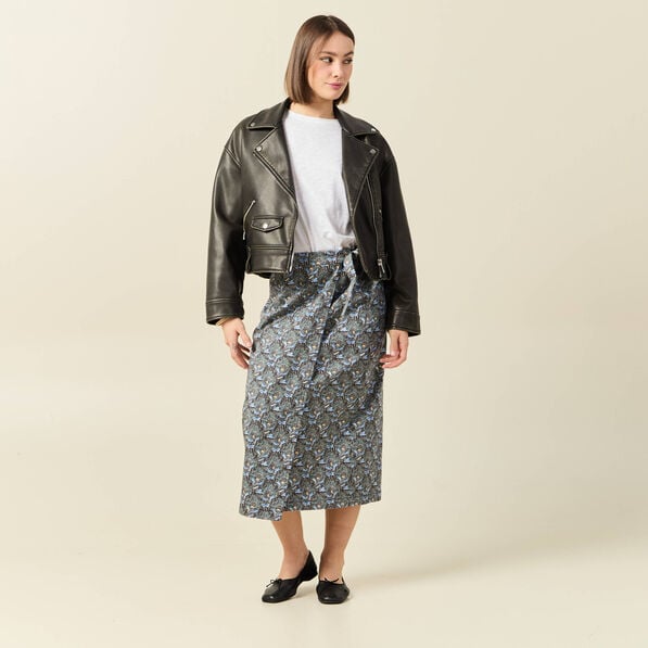jupe midi droite bleu marine femme Jupe midi droite bleu marine femme
