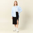 Jupe midi droite fendue noir femme