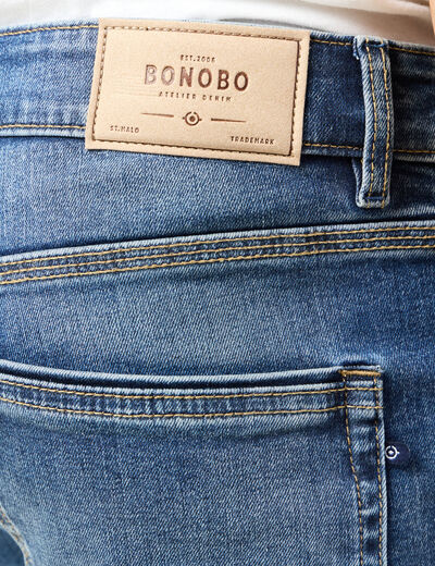 Jeans straight 5 poches denim stone homme