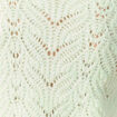 Pull ajour&eacute; droit court manches longues vert pastel femme