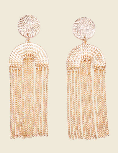 Boucles d'oreilles pendantes couleur or femme