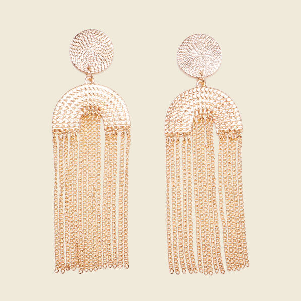 Boucles d'oreilles pendantes couleur or femme