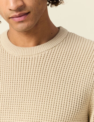 Pull éco-responsable sable homme