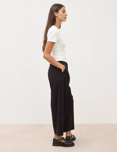 Pantalon barrel noir femme