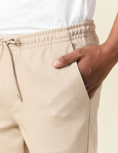 Pantalon chino jogger beige homme