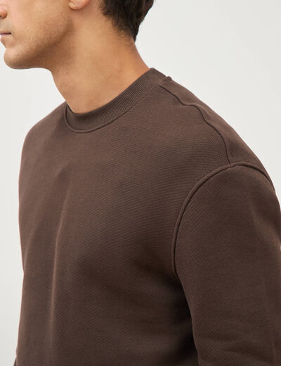 Sweat manches longues marron homme