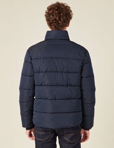 Doudoune droite zippée bleu marine homme