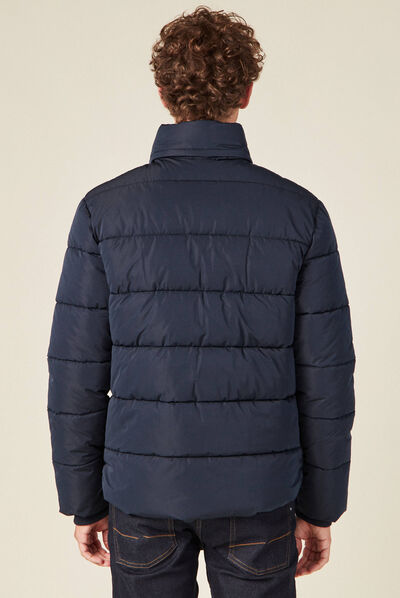 Doudoune droite zippée bleu marine homme