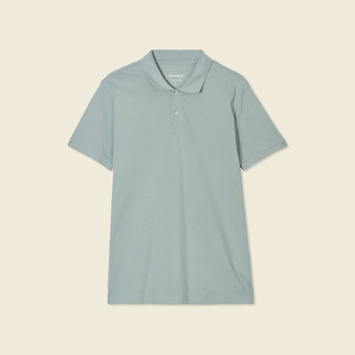 Polo cintr&eacute; en coton manches courtes vert homme
