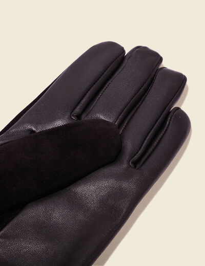 Gants en cuir noir homme