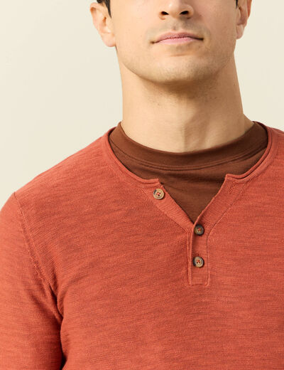 Pull manches longues rose homme