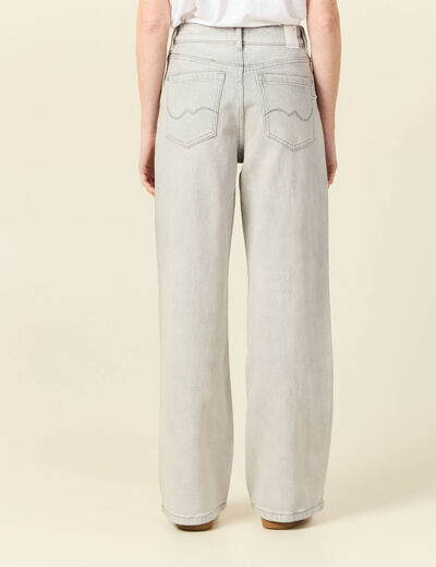 Jeans large éco-responsable denim gris clair femme