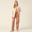 Veste droite boutonnée creme femme