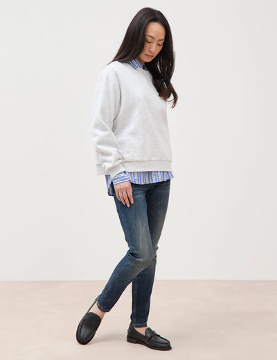 Jeans skinny push up 7/8&egrave;me denim brut femme