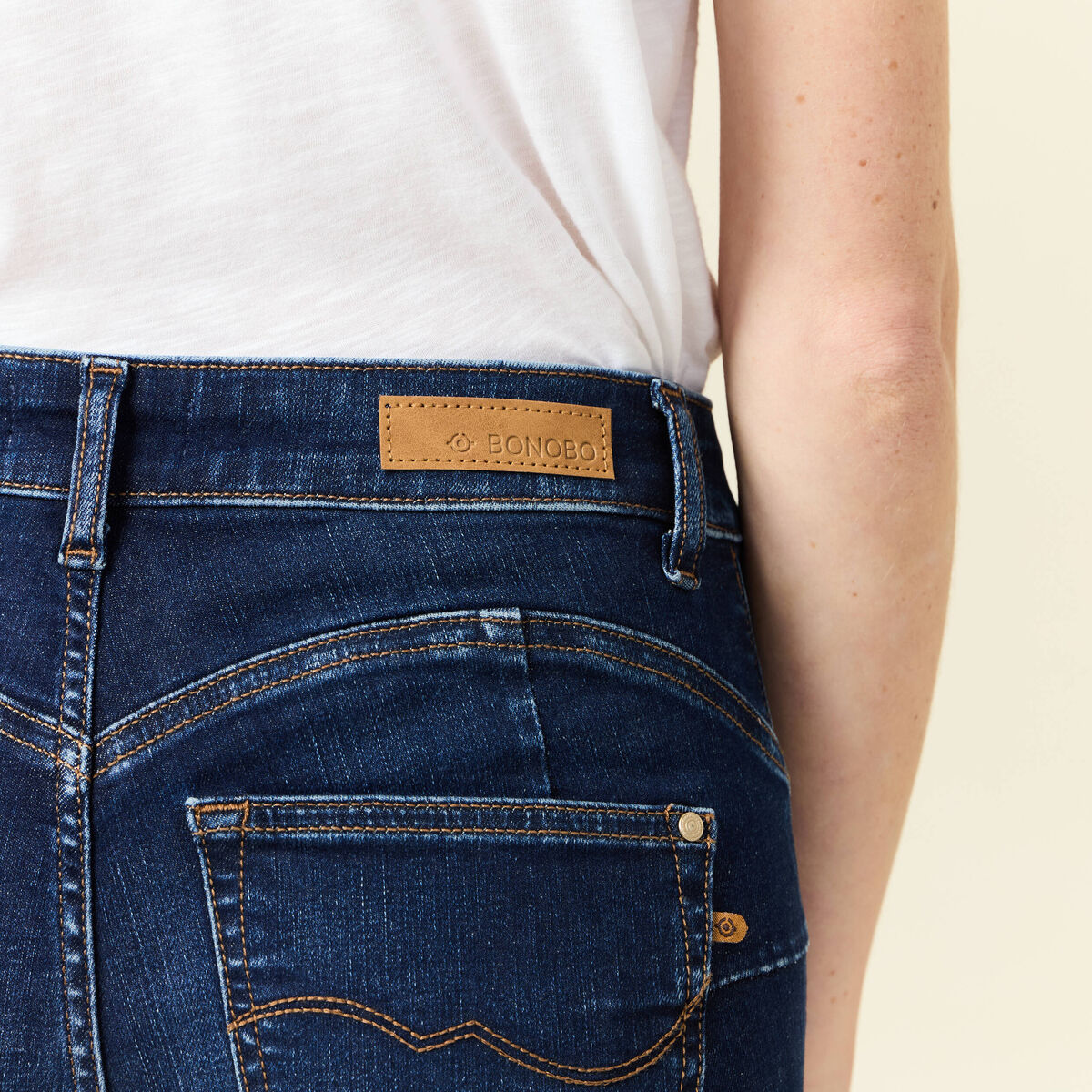 Jeans skinny éco-responsable denim brut femme