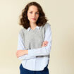 Pull 2-en-1 éco-responsable gris femme