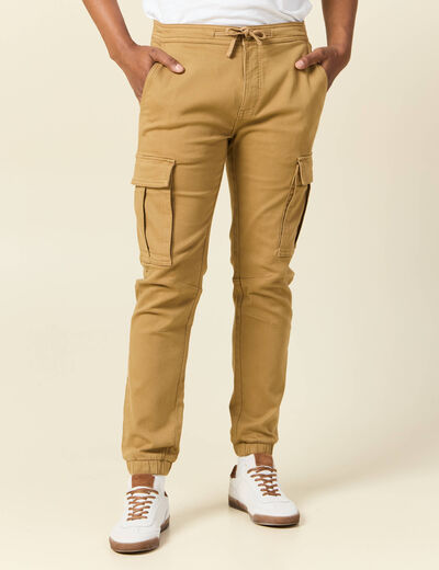 Pantalon battle bas resserré vert kaki homme
