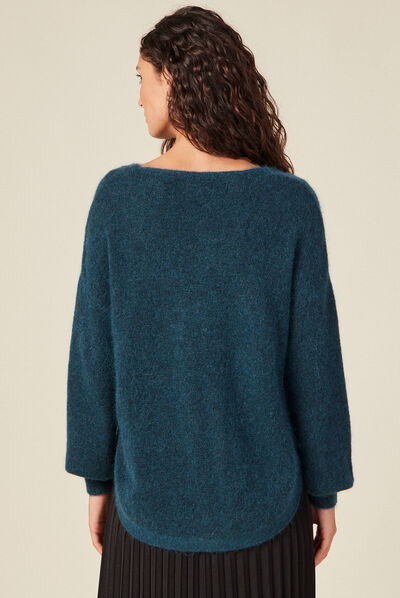 Pull éco-responsable bleu canard femme