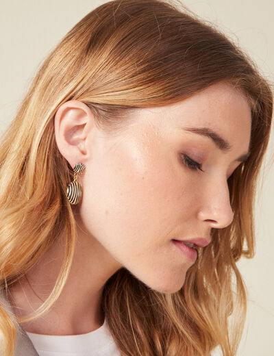 Boucles d'oreilles pendantes couleur or femme