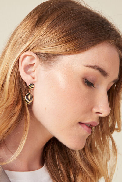 Boucles d'oreilles pendantes couleur or femme
