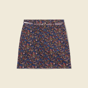 Jupe droite éco-responsable multicolore femme
