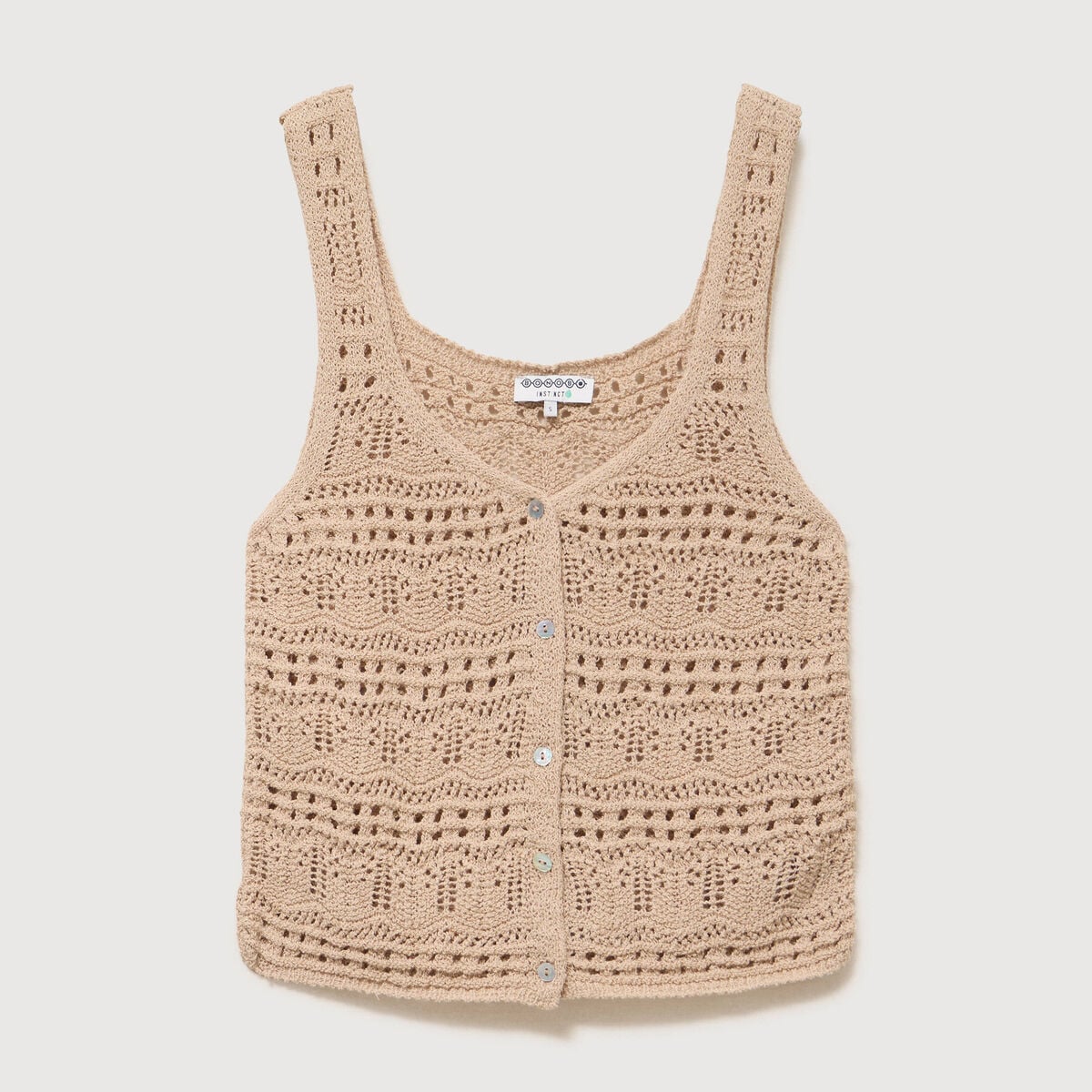 D&eacute;bardeur d&eacute;collet&eacute; bretelles creme femme