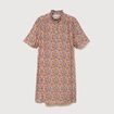 Robe manches courtes col montant multicolore femme