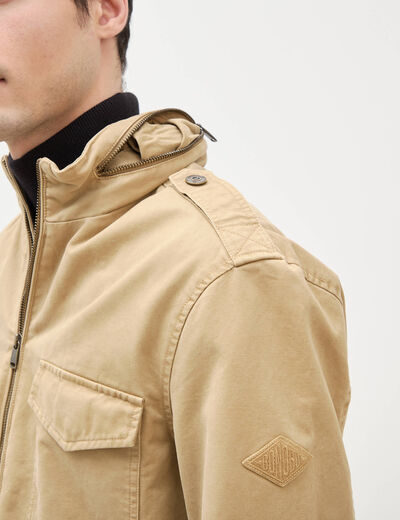 Veste col montant manches longues beige homme