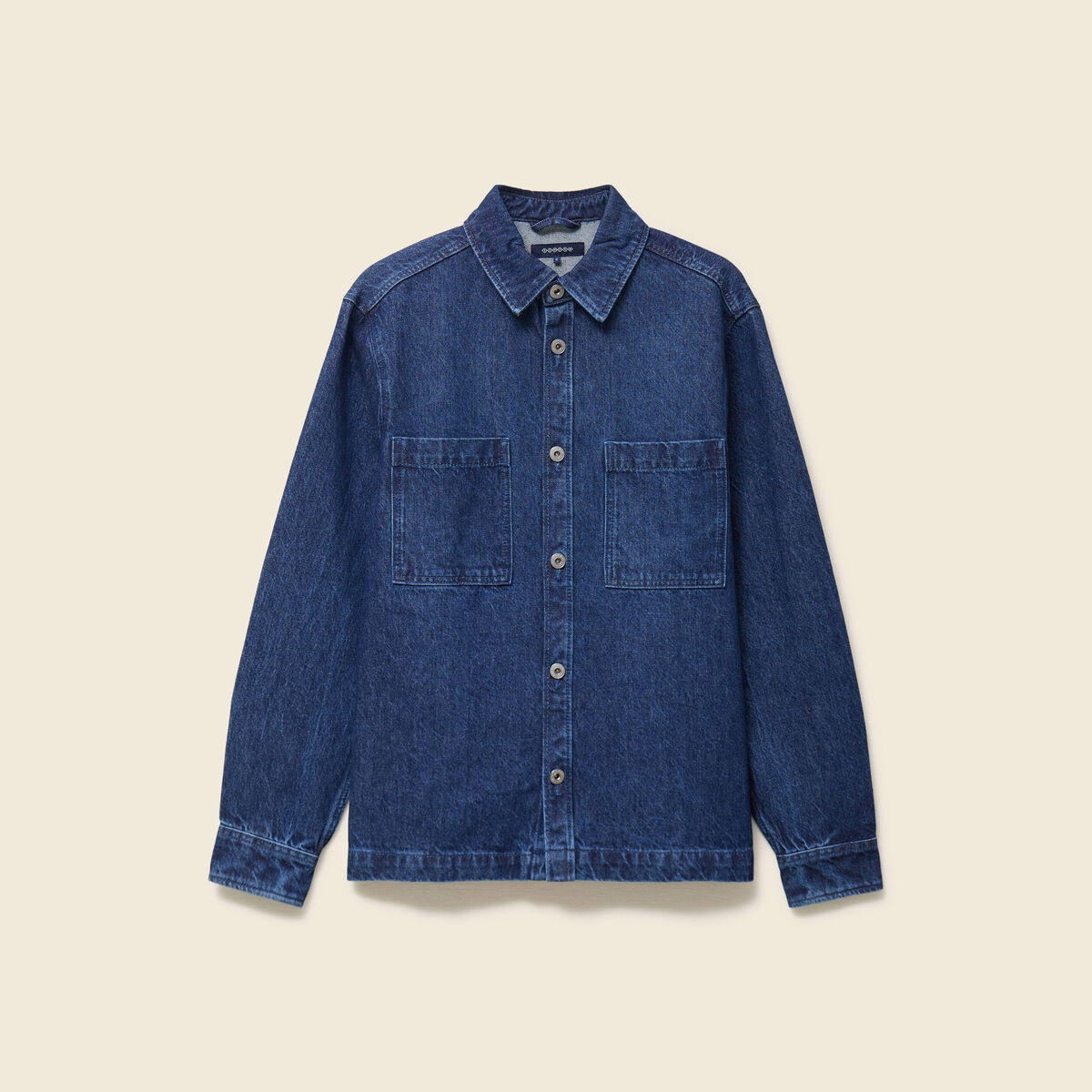 Surchemise en jeans coton coupe droite denim stone homme