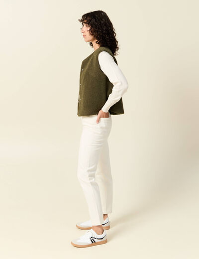 Gilet sans manches vert kaki femme