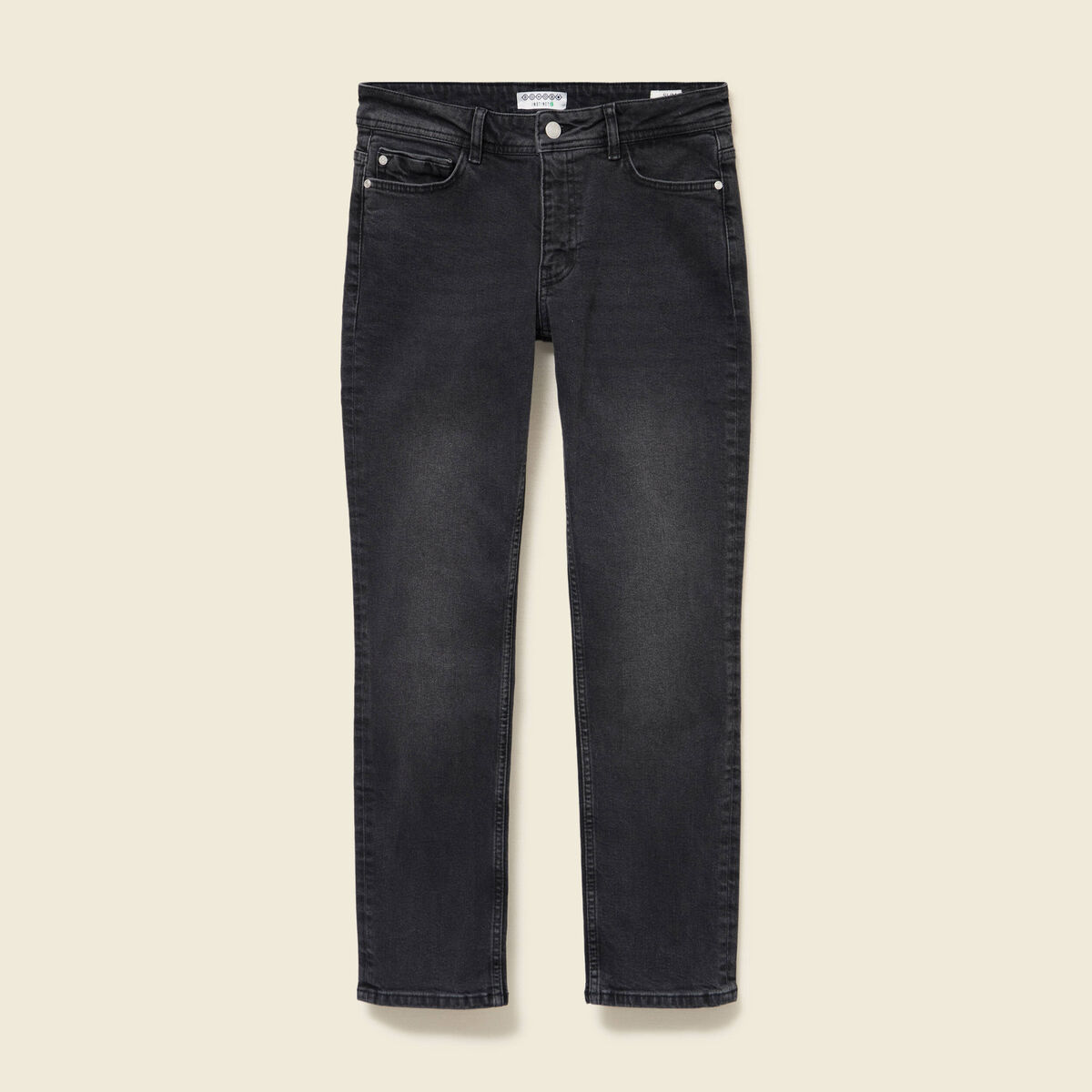 Jeans slim taille standard 7/8&egrave;me denim noir femme