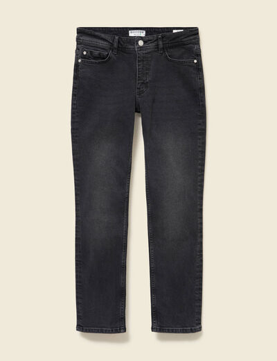 Jeans slim taille standard 7/8&egrave;me denim noir femme