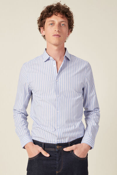 Chemise manches longues bleu ciel homme