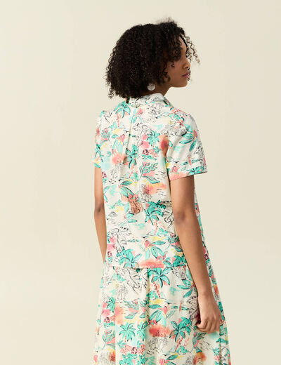 Chemise manches courtes blanc femme